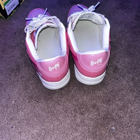 Bape Pink and White Skate Sneakers - Picture 5 of 6